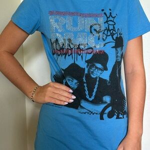 RUN DMC Live Nation Blue Graphic T-Shirt bling L large